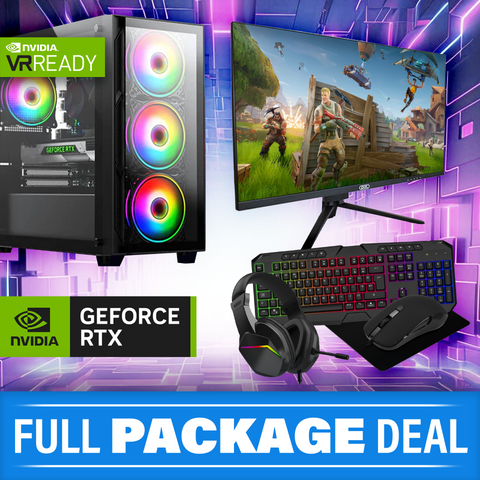 Full Package 32GB Core i5 RTX 3050 RTX 4060 24" 27" Screen Gaming PC ACXX06