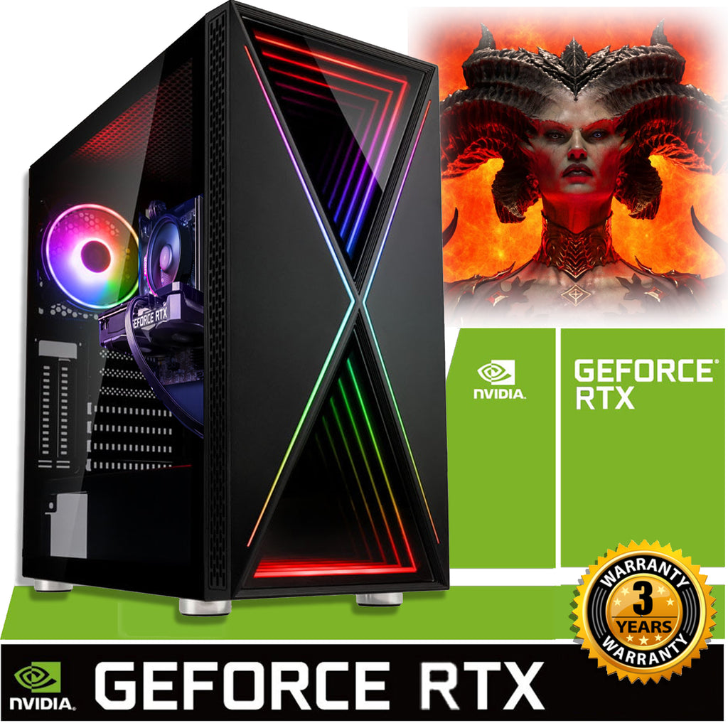 NEW!! Gaming PC NVIDIA RTX 4060 14th Gen 14400F 10 Core Intel Core i5 ...