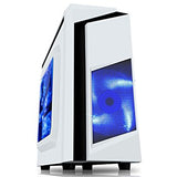 Computer Case CiT F3 Black Midi Case with 2 x 12cm LED & Side Windows - Blue Red White Green Purple