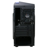 Computer Case CiT F3 Black Midi Case with 2 x 12cm LED & Side Windows - Blue Red White Green Purple