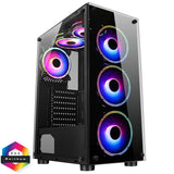 Computer Case Mirage F6 6x RGB Rainbow Fans TG Front and Side Panel ACC16